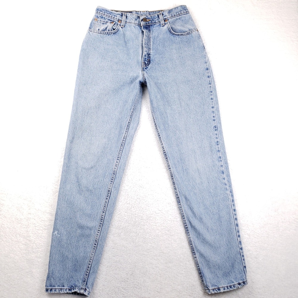 Levis 550 Vintage Relaxed Fit Tapered Leg Light Wash Blue Jeans Womens 29x31.5